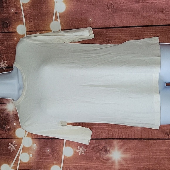NWT Cream Scoop Neck Tencel 3/4 Sleeve Top Size M - Picture 1 of 6